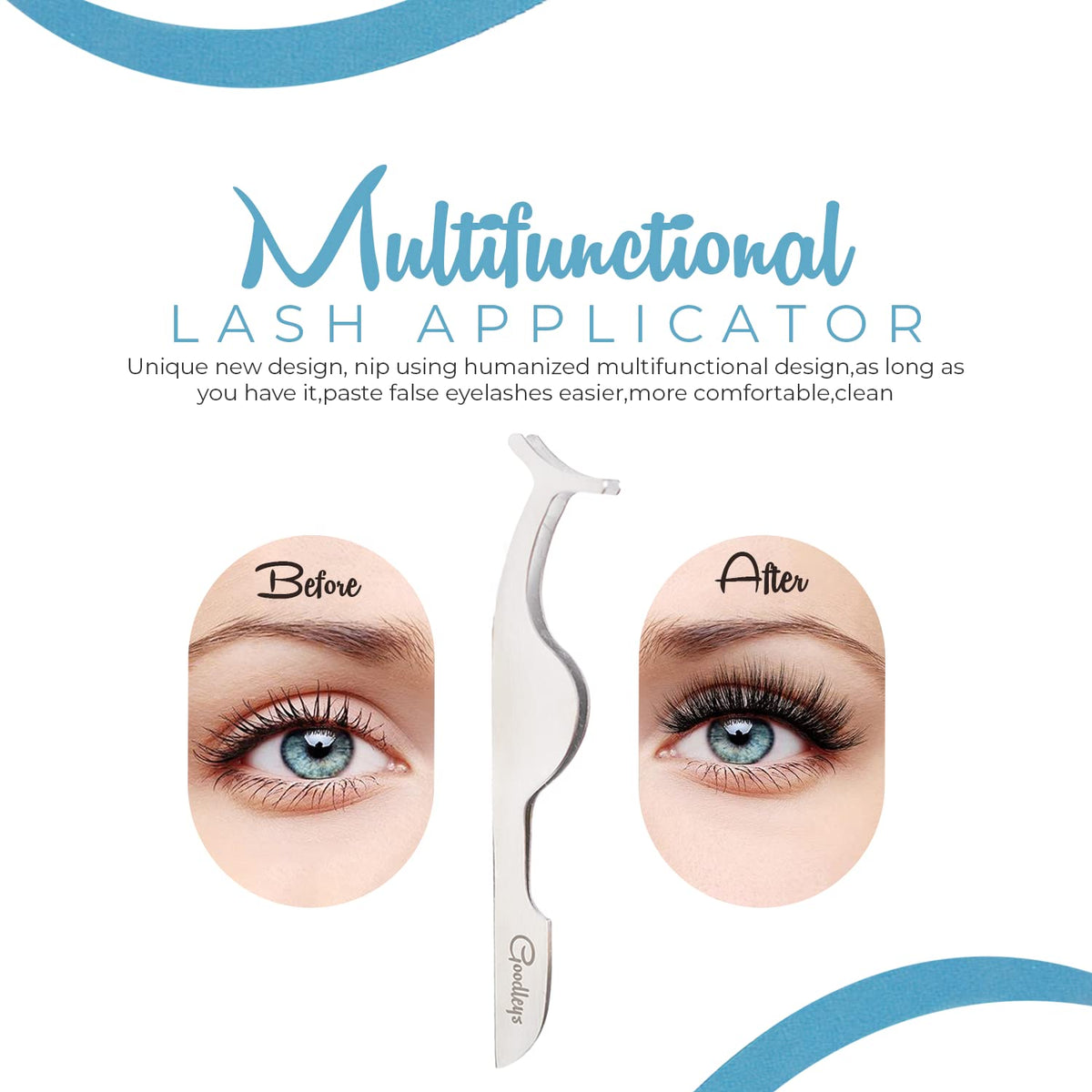 Lash Tweezers, Eyelash Extension Tweezers 6-Set with Stainless Steel Straight and Curved Tip Tweezers for Lash Extension, Volume Lash Tweezers