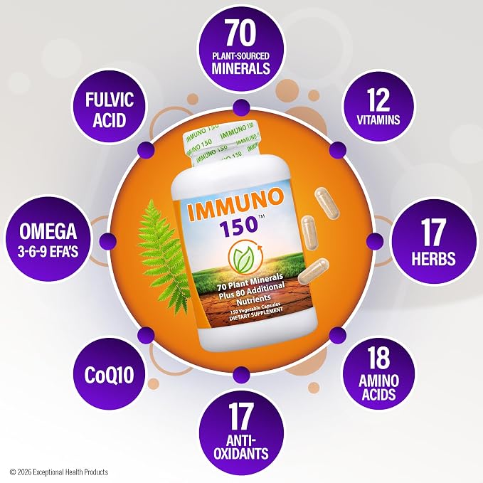 Immuno 150, Immune Support Supplement, 150 Vegetable Capsules