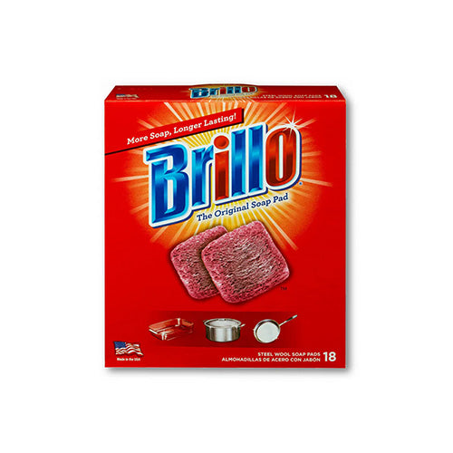 Brillo Steel Wool Soap Pads, Long Lasting, Original Scent Cleaning, 18 Count (Original, 18 Count (Pack of 1))