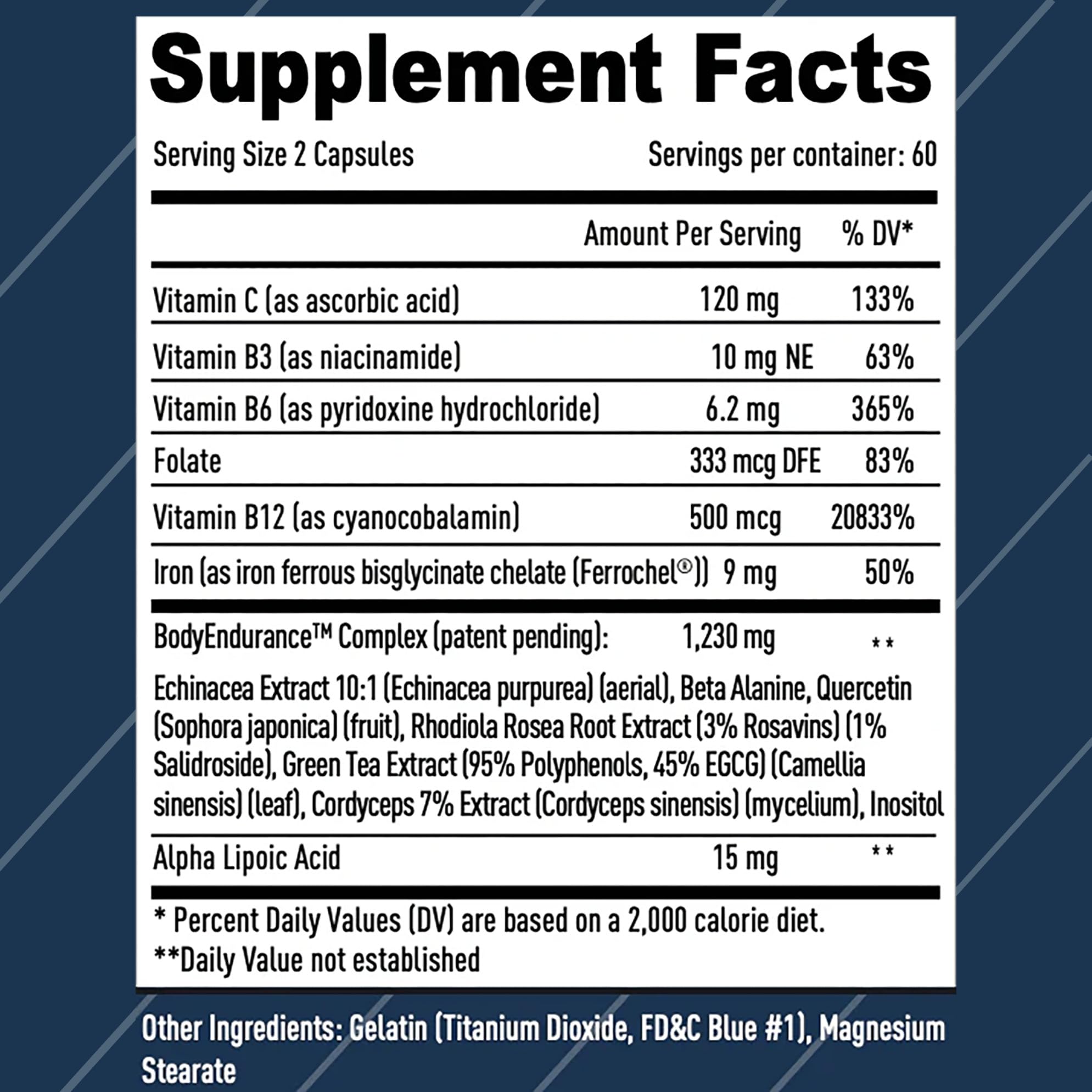 VO2-Boost Natural Endurance and Oxygen Supplement to Help VO2 max w/Rhodiola Rosea, B12, and Alpha Lipoic Acid (120 Capsules) (30 Day Supply)