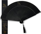 Gold Nation Folding Fan, Hand Fans for Women Silk Fans with Bamboo Sticks with Elegant Gift Box, Chinese Retro Style for Party Dancing and Wedding Decoration