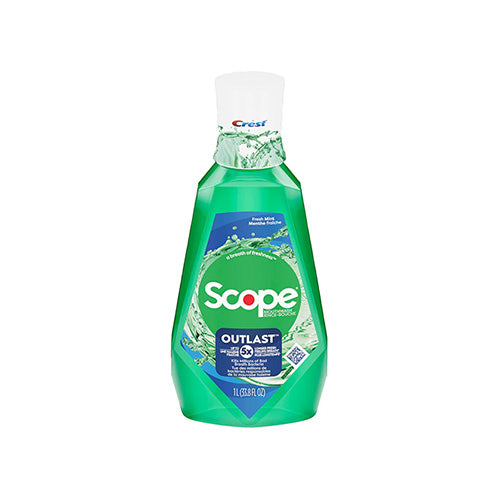 Crest Scope Outlast Mouthwash, Fresh Mint, 1L