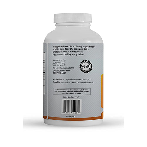 MaxiVision® AREDS 2 Whole Body Formula - AREDS 2 Eye Vitamins w/Lutein and Zeaxanthin - for Macular Support - Eye Supplements for Eye Strain - 120 Capsules Count, 1 Bottle