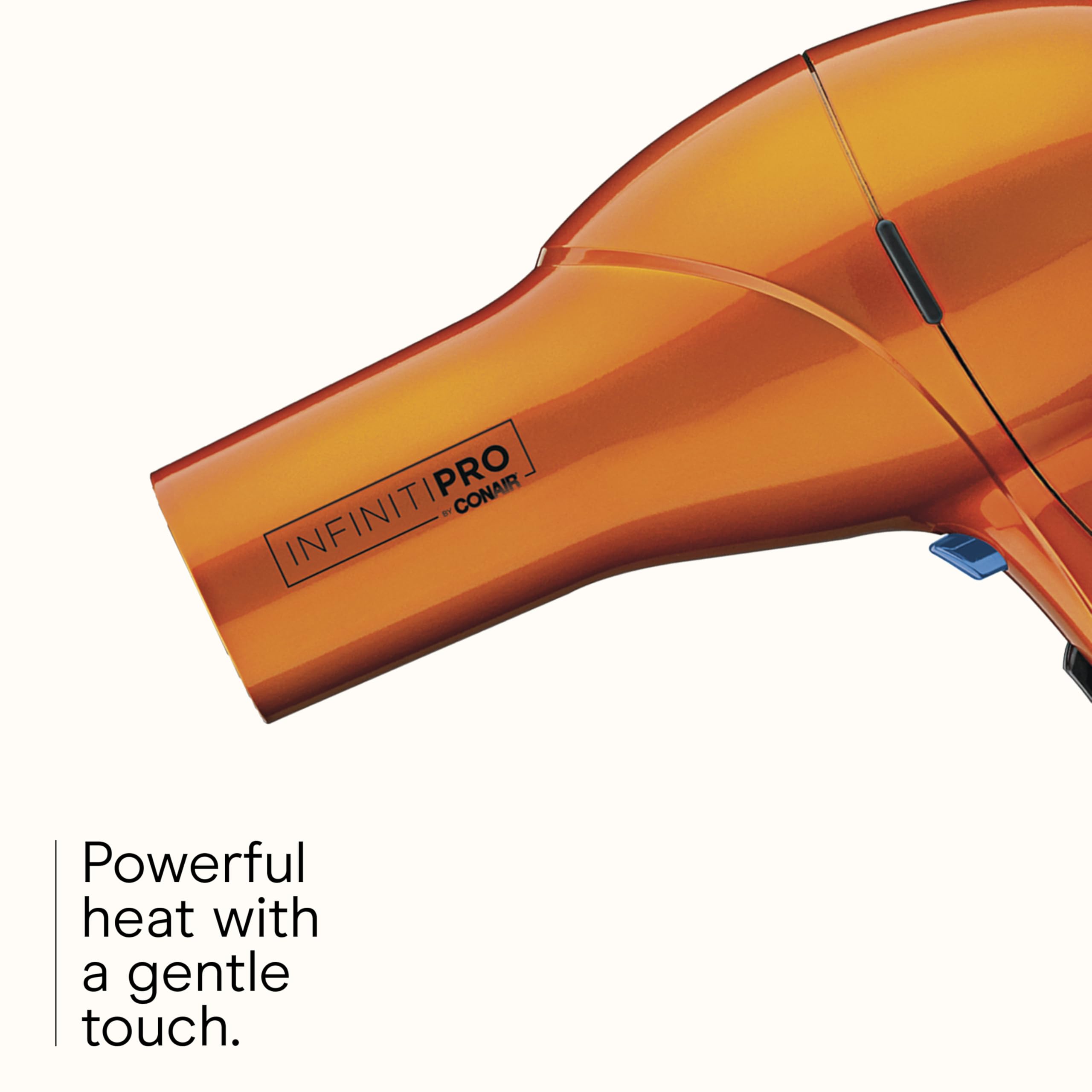 Infiniti PRO CONAIR Hair Dryer with Diffuser, Professional AC Motor, Tourmaline Ceramic Technology Blow Dryer, Includes Concentrator and Blowout Brush, Amazon Exclusive, Orange
