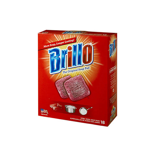 Brillo Steel Wool Soap Pads, Long Lasting, Original Scent Cleaning, 18 Count (Original, 18 Count (Pack of 1))