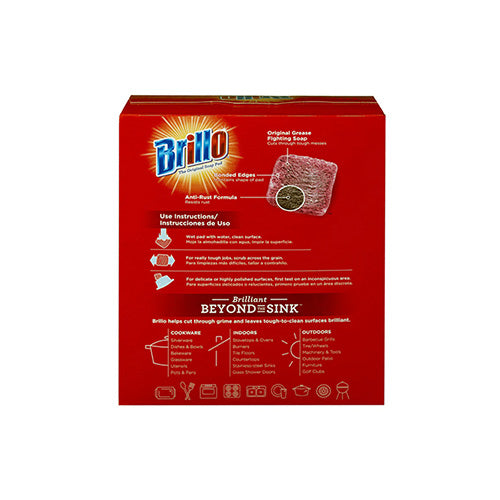 Brillo Steel Wool Soap Pads, Long Lasting, Original Scent Cleaning, 18 Count (Original, 18 Count (Pack of 1))