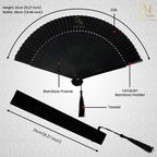 Gold Nation Folding Fan, Hand Fans for Women Silk Fans with Bamboo Sticks with Elegant Gift Box, Chinese Retro Style for Party Dancing and Wedding Decoration