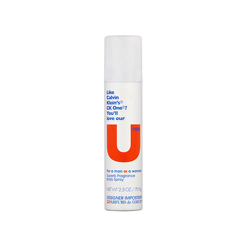 Designer Imposters U You Unisex Body Spray Refreshing Fragrance 2.5oz