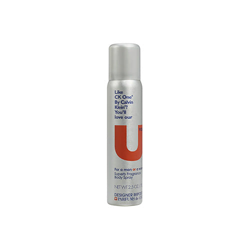 Designer Imposters U You Unisex Body Spray Refreshing Fragrance 2.5oz