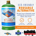 Flame King Refillable 1 lb Propane Cylinder, DOT-Certified LP Tank