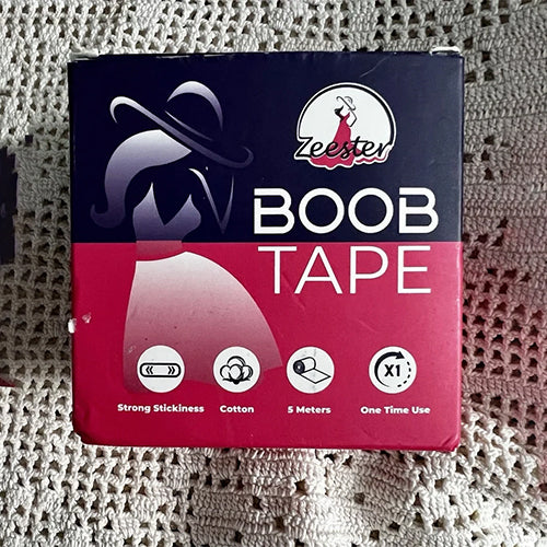 Zeester Cotton Adhesive Breast Lift Boob Tape with Pasties 5M